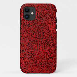 Complex netwerk - Rood en zwart iPhone-draagtas Case-Mate iPhone Case