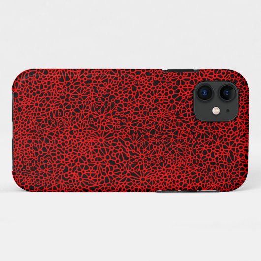 Complex netwerk - Rood en zwart iPhone-draagtas Case-Mate iPhone Case (Achterkant (horizontaal))