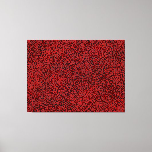 Complex netwerk - Rood op zwart Canvas Afdruk (Voorkant)