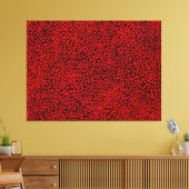 Complex netwerk - Rood op zwart Canvas Afdruk (Insitu (Woonkamer))
