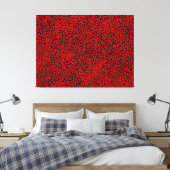 Complex netwerk - Rood op zwart Canvas Afdruk (Insitu (Slaapkamer))