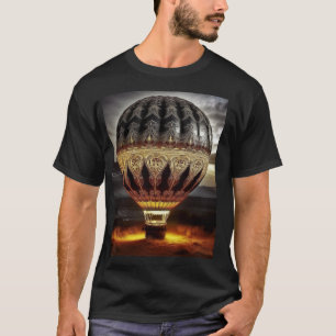 Complex ontwerp op semi-transparante hete luchtbal t-shirt
