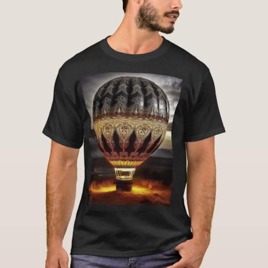 Complex ontwerp op semi-transparante hete luchtbal t-shirt (Voorkant)