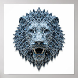 Complex Royal Symbolism: Regal Lion Head Poster