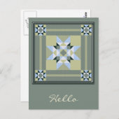 Complex Star-patch in groen en blauw Briefkaart (Voorkant / Achterkant)