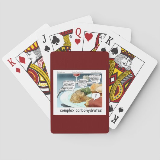 Complexe Carbs Grappige Filosofie Foodie Comic Pokerkaarten (Achterkant)