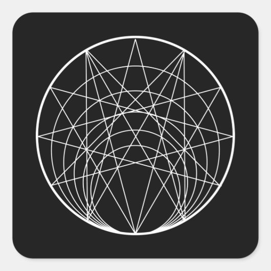 Complexe cirkel heilige geometrie vierkante sticker (Voorkant)