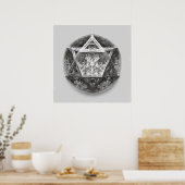 Complexe geometrische lijnkunst: Icosaëder oneindi Poster (Keuken)