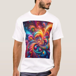 Complexe geometrische moderne kunst levendig natuu t-shirt