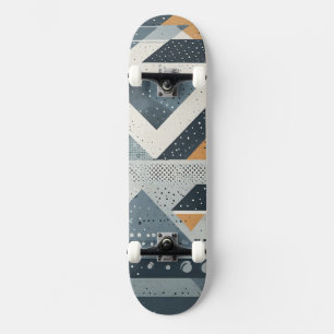 Complexe geometrische vormen in grijs persoonlijk skateboard