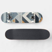 Complexe geometrische vormen in grijs persoonlijk skateboard (Horizontaal)