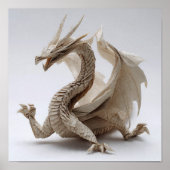 Complexe Gevouwen Origami Dragon Fine Art Poster (Voorkant)