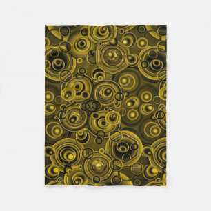 Complexe gouden en zwarte spiraal vortex kunst fle fleece deken