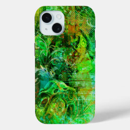 Complexe groene texturen iPhone 15 case