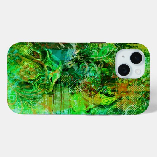 Complexe groene texturen Case-Mate iPhone case (Achterkant (horizontaal))
