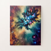 Complexe indigokosmische ster heldere kleuren univ legpuzzel (Verticaal)