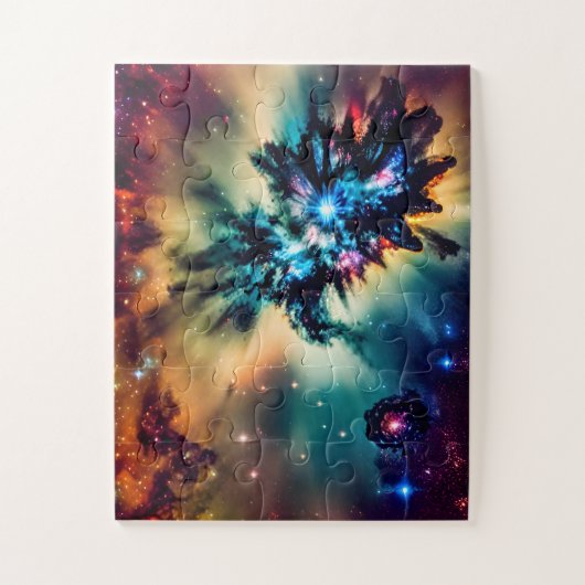 Complexe indigokosmische ster heldere kleuren univ legpuzzel (Verticaal)