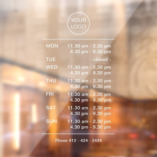 Complexe kantooruren Winkel Voorruit Decal