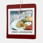 Complexe Koolhydraten Filosofie Foodie Comic Keramisch Ornament (Links)