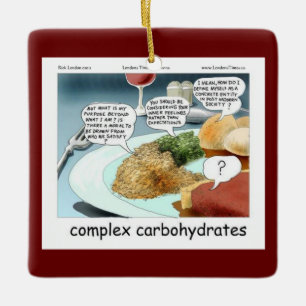 Complexe Koolhydraten Filosofie Foodie Comic Keramisch Ornament