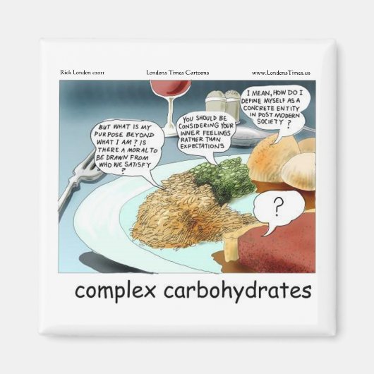 Complexe Koolhydraten Grappige Strip Filosofie  Magneet (Voorkant)