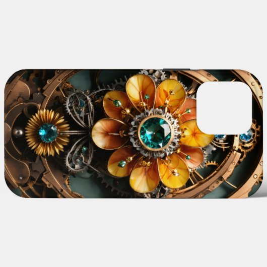 Complexe meerlaagse metalen mechanische steampunk Case-Mate iPhone case (Achterkant (horizontaal))