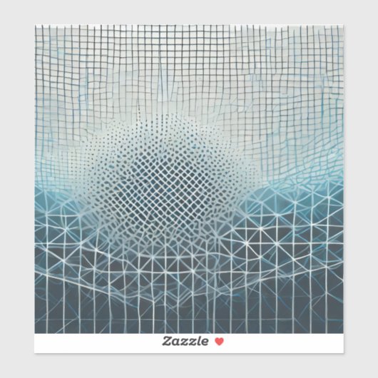 Complexe mesh achtergrond in blauw sticker (Vel)