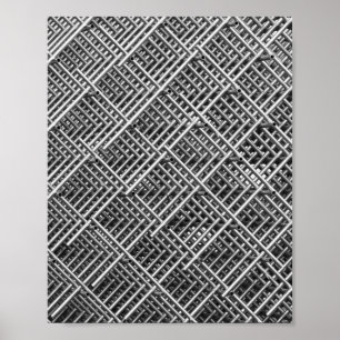 Complexe metalen structuur poster