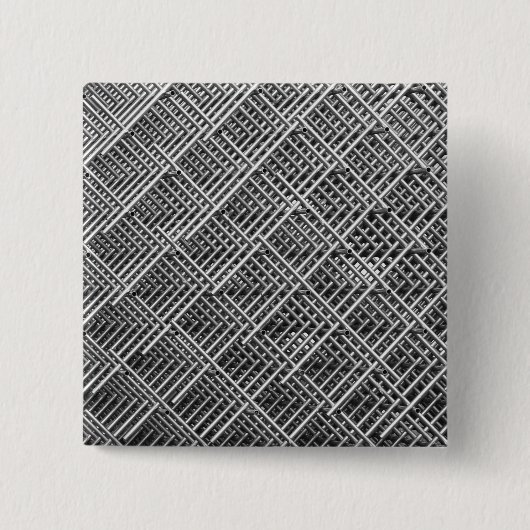 Complexe metalen structuur vierkante button 5,1 cm (Voorkant)