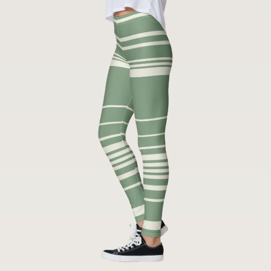 Complexe strepen in groen leggings (Links)