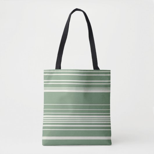 Complexe strepen in groen tote bag (Voorkant)