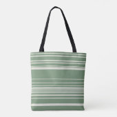 Complexe strepen in groen tote bag (Achterkant)