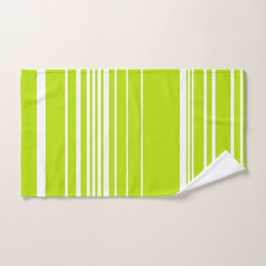 Complexe strepen in limoengroen en wit bad handdoek (Handdoek)