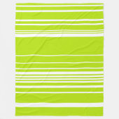 Complexe strepen in limoengroen en wit fleece deken (Voorkant)