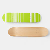 Complexe strepen in limoengroen en wit persoonlijk skateboard (Horizontaal)