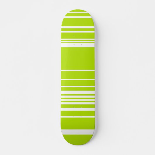 Complexe strepen in limoengroen en wit persoonlijk skateboard (Voorkant)