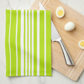 Complexe strepen in limoengroen en wit theedoek (Quarter Fold)