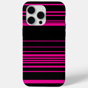 Complexe strepen - magenta en zwart iPhone 15 pro max hoesje