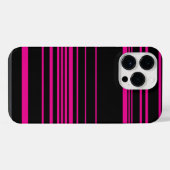 Complexe strepen - Magenta en Zwart iPhone Hoesje (Achterkant horizontaal)