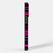 Complexe strepen - Magenta en Zwart iPhone Hoesje (Rechterkant)