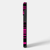 Complexe strepen - Magenta en Zwart iPhone Hoesje (Linkerkant)