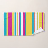 Complexe strepen — Turquoise, Geel, Roze en wit Bad Handdoek (Handdoek)