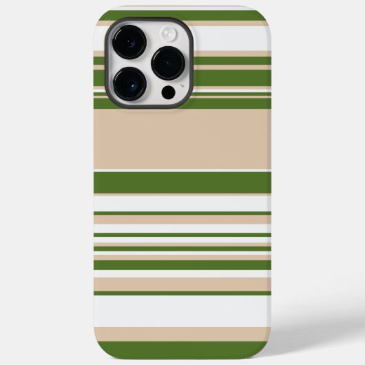Complexe strepen - wit, zand en palmgroen Case-Mate iPhone case (Achterkant)