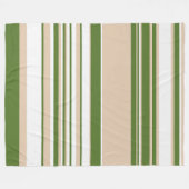 Complexe strepen - wit, zand en palmgroen fleece deken (Voorkant (Horizontaal))