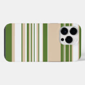 Complexe strepen - wit, zand en palmgroen iPhone hoesje (Achterkant horizontaal)