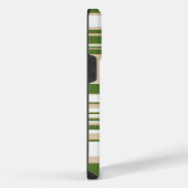 Complexe strepen - wit, zand en palmgroen iPhone hoesje (Rechterkant)