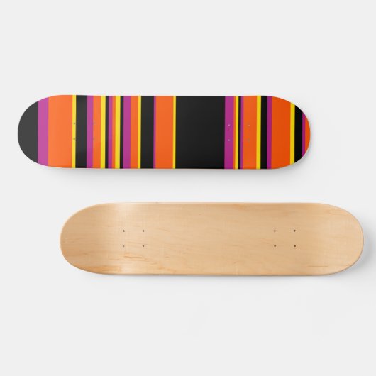 Complexe strepen - zwart, roze, Oranje en geel Persoonlijk Skateboard (Horizontaal)