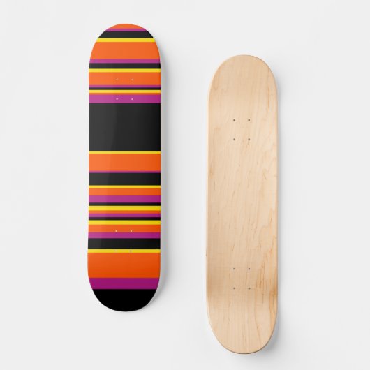 Complexe strepen - zwart, roze, Oranje en geel Persoonlijk Skateboard (Voorkant)