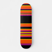 Complexe strepen - zwart, roze, Oranje en geel Persoonlijk Skateboard (Voorkant)