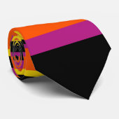 Complexe strepen - zwart, roze, Oranje en geel Stropdas (Opgerold)